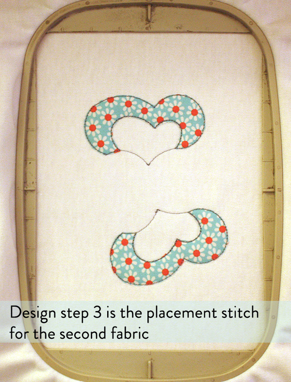 placement stitch for second fabric