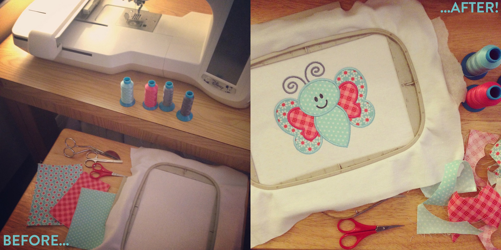 Applique Tutorial Before and After