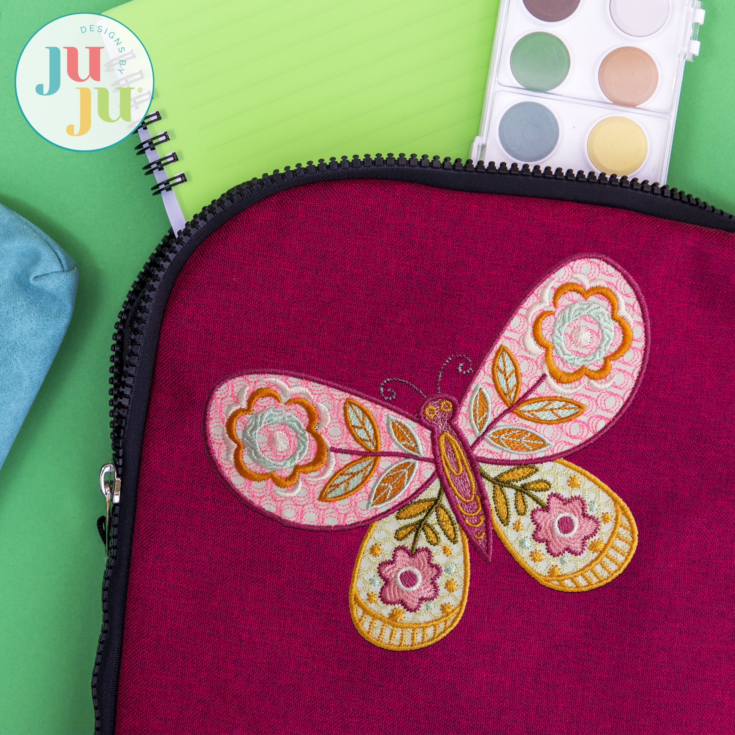 Whimsical Butterfly 1 Embroidery Design | Machine Embroidery Designs by JuJu