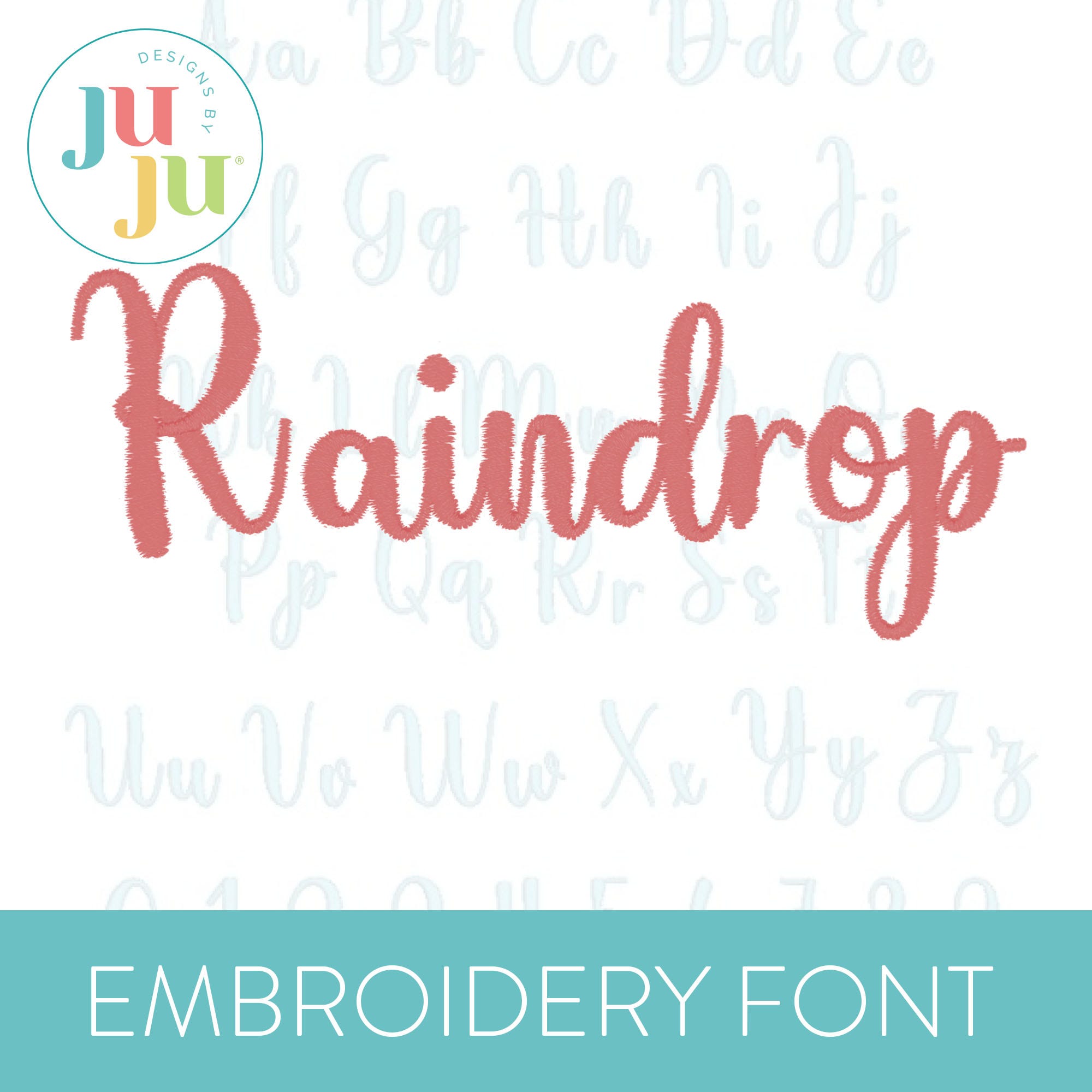 Raindrop Embroidery Font | Machine Embroidery Designs by JuJu