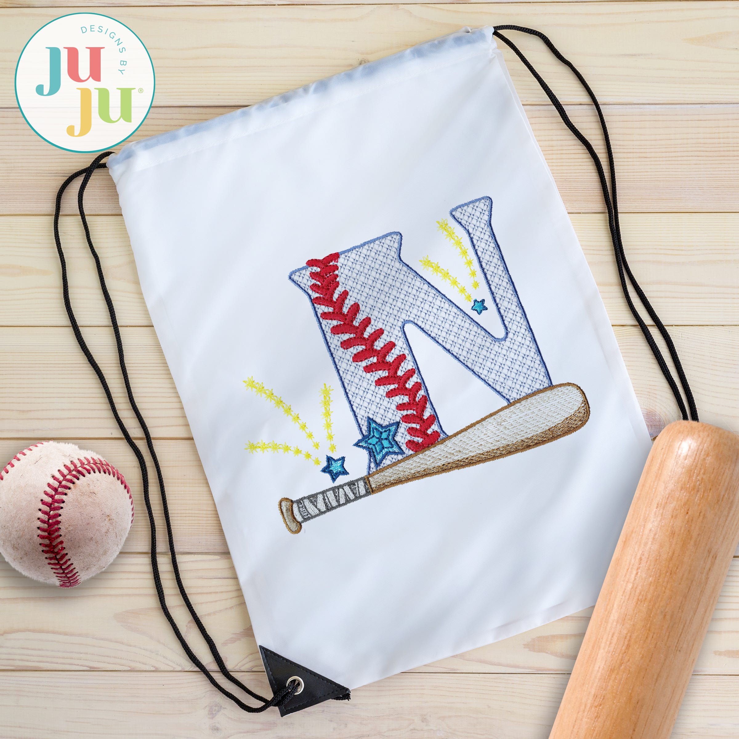 Baseball Alphabet Embroidery Set | Machine Embroidery Designs by JuJu