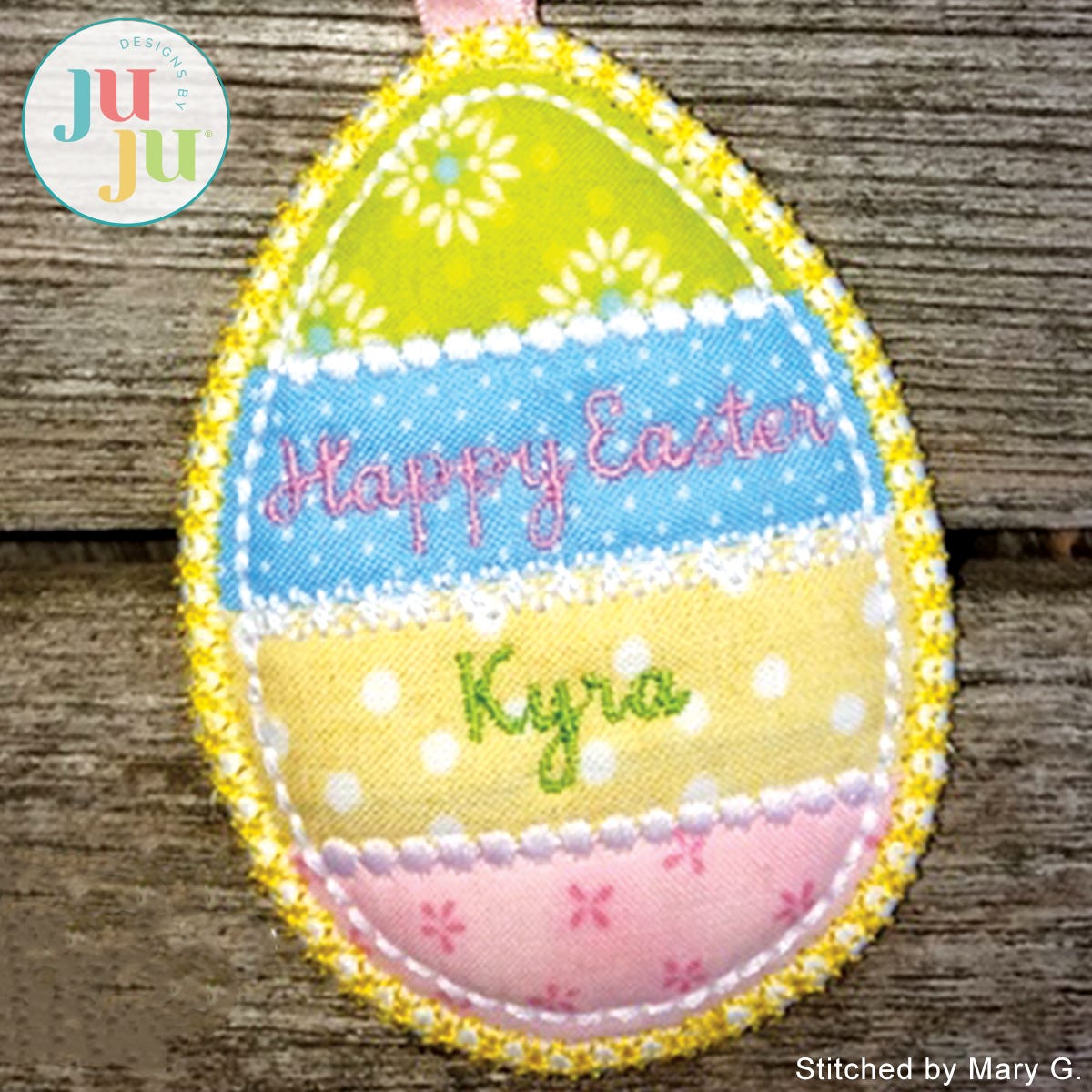 In The Hoop Easter Ornaments Project by Oma's Place | Machine Embroidery Designs by JuJu