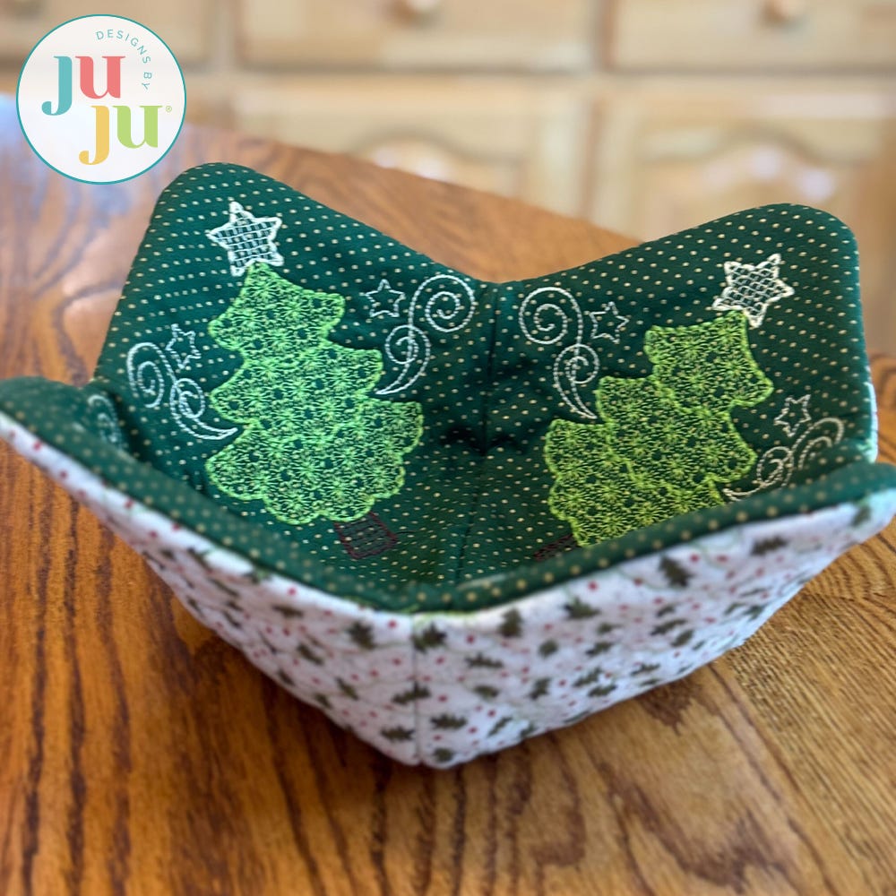 In the Hoop Bowl Cozy 4 Project | Machine Embroidery Designs by JuJu