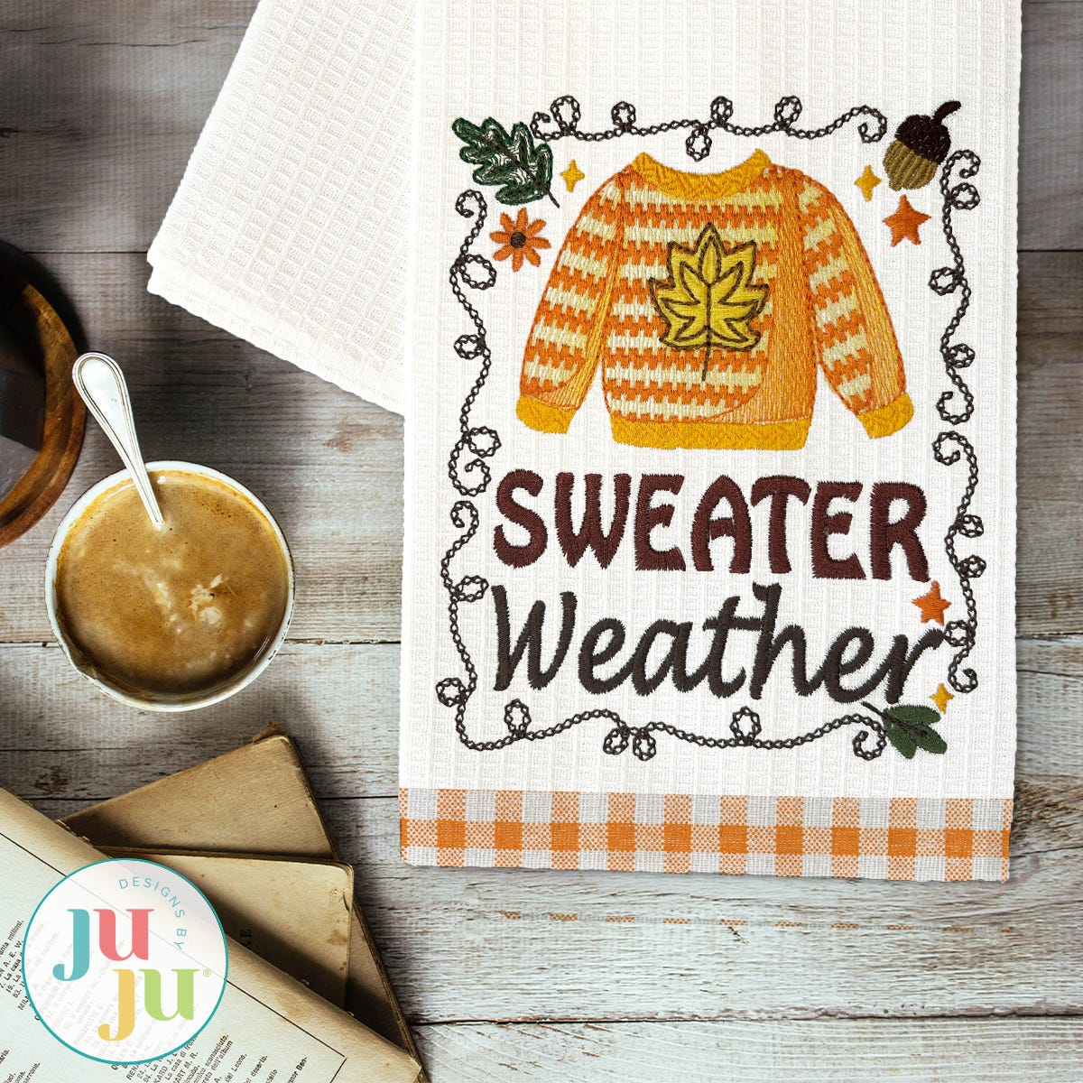 Fall Fun Word Art Embroidery Set 4 | Machine Embroidery Designs by JuJu