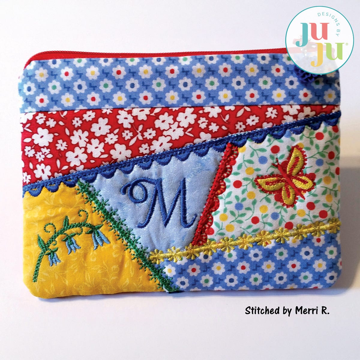 Crazy Patch Bag by Oma's Place | Machine Embroidery Designs by JuJu