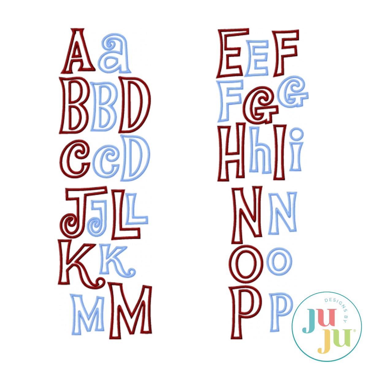 Whoa Nelly Satin Stitch Applique Embroidery Font by Oma's Place | Machine Embroidery Designs by JuJu