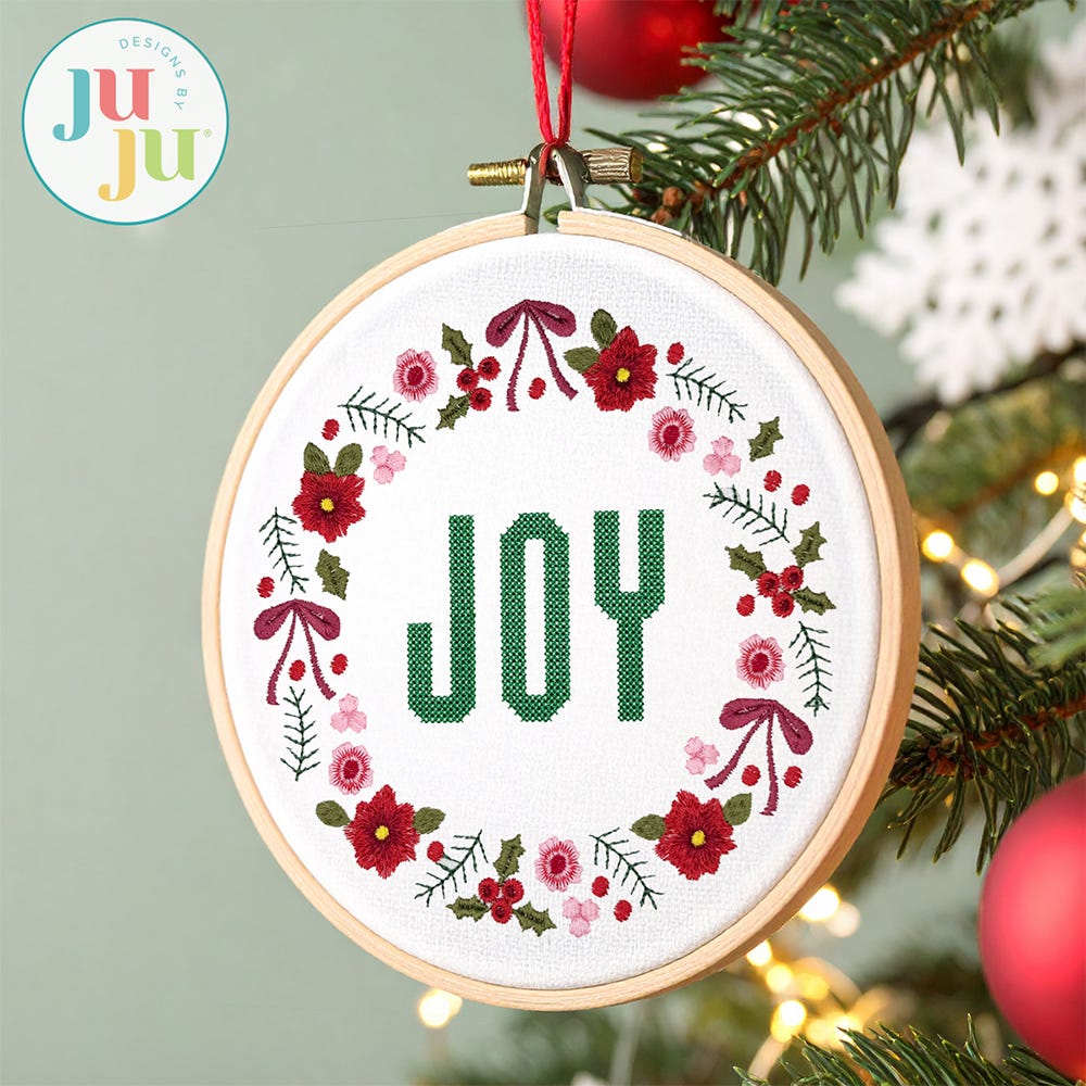 Heirloom Garden Wreath Embroidery Design | Machine Embroidery Designs by JuJu