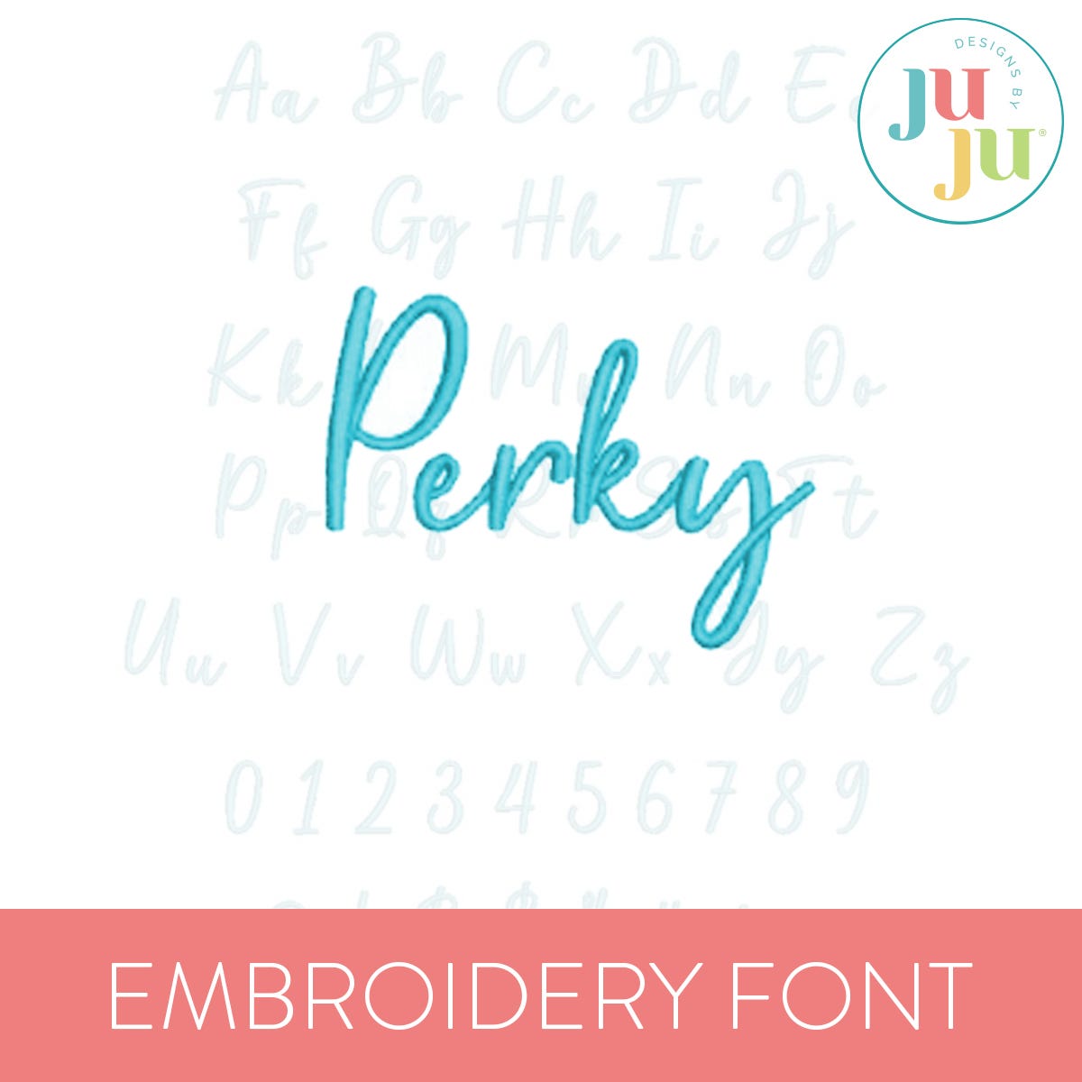Perky Satin Stitch Embroidery Font | Machine Embroidery Designs by JuJu