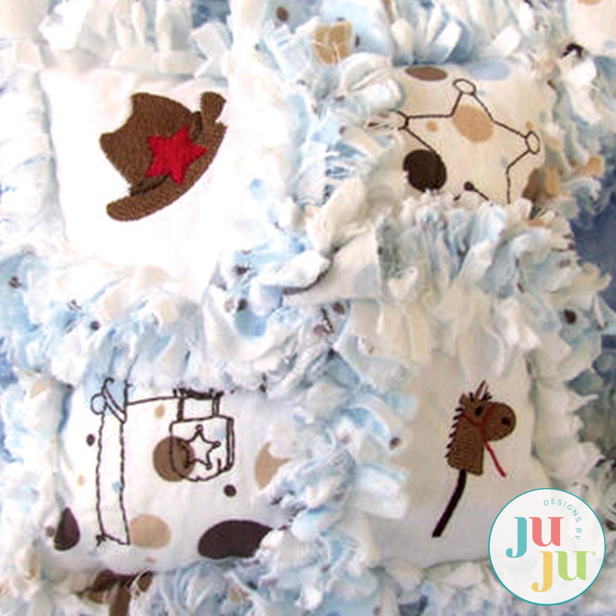 In The Hoop Cowboy Doll Bedding Project by Oma's Place | Machine Embroidery Designs by JuJu