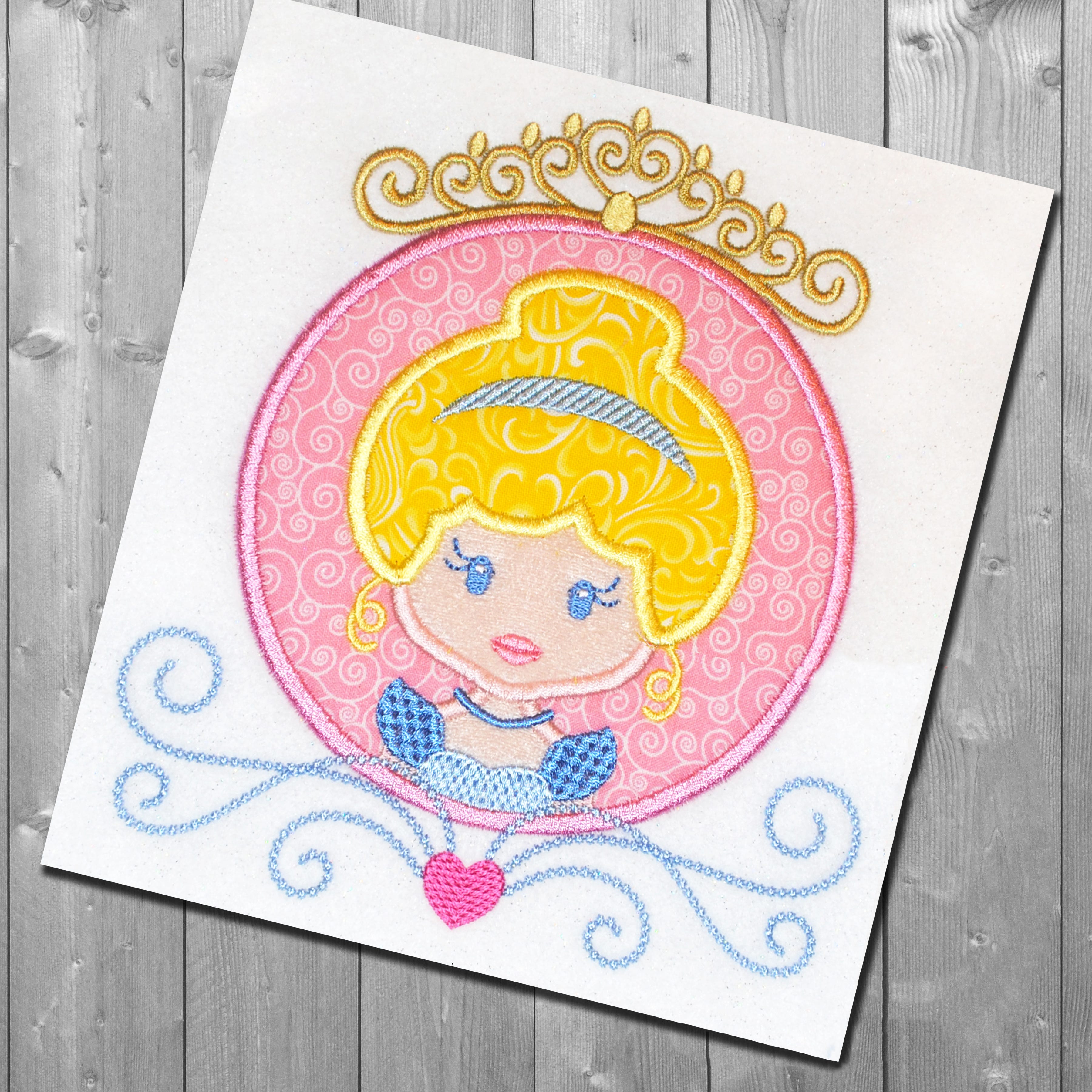 Fairy Tale Princess Frame 2 Applique Embroidery Design | Machine Embroidery Designs by JuJu
