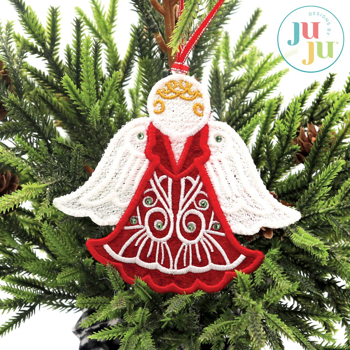 Freestanding Angel Ornaments by Oma's Place | Machine Embroidery Designs by JuJu