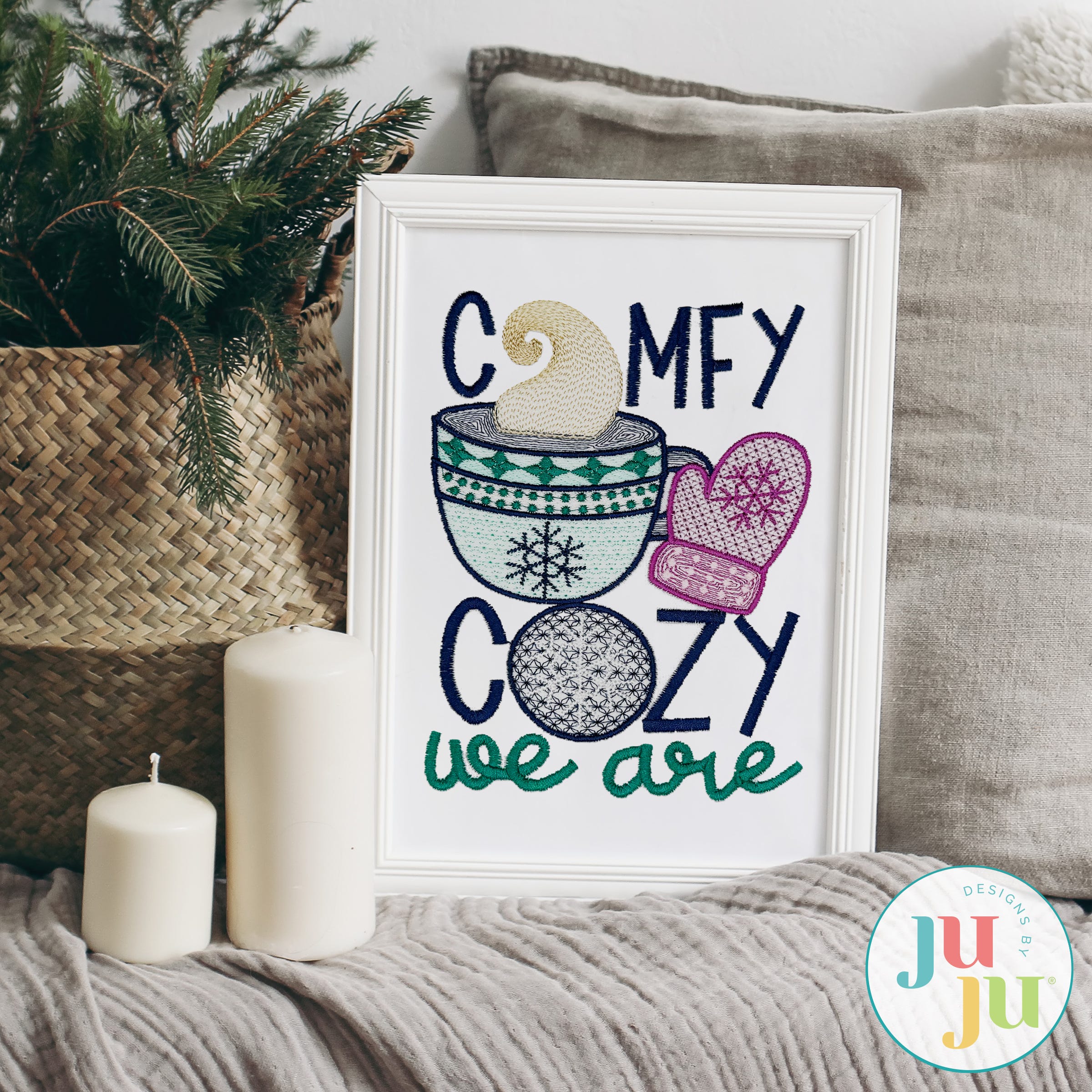 Winter Word Art Set 2 Embroidery Set | Machine Embroidery Designs by JuJu