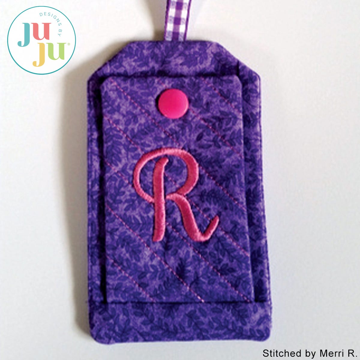 In The Hoop Luggage Tag Project by Oma's Place | Machine Embroidery Designs by JuJu