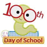 100th Day Bookworm Applique | Machine Embroidery Designs by JuJu