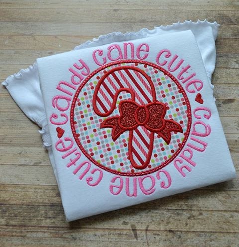 Candy Cane Cutie | Machine Embroidery Designs by JuJu