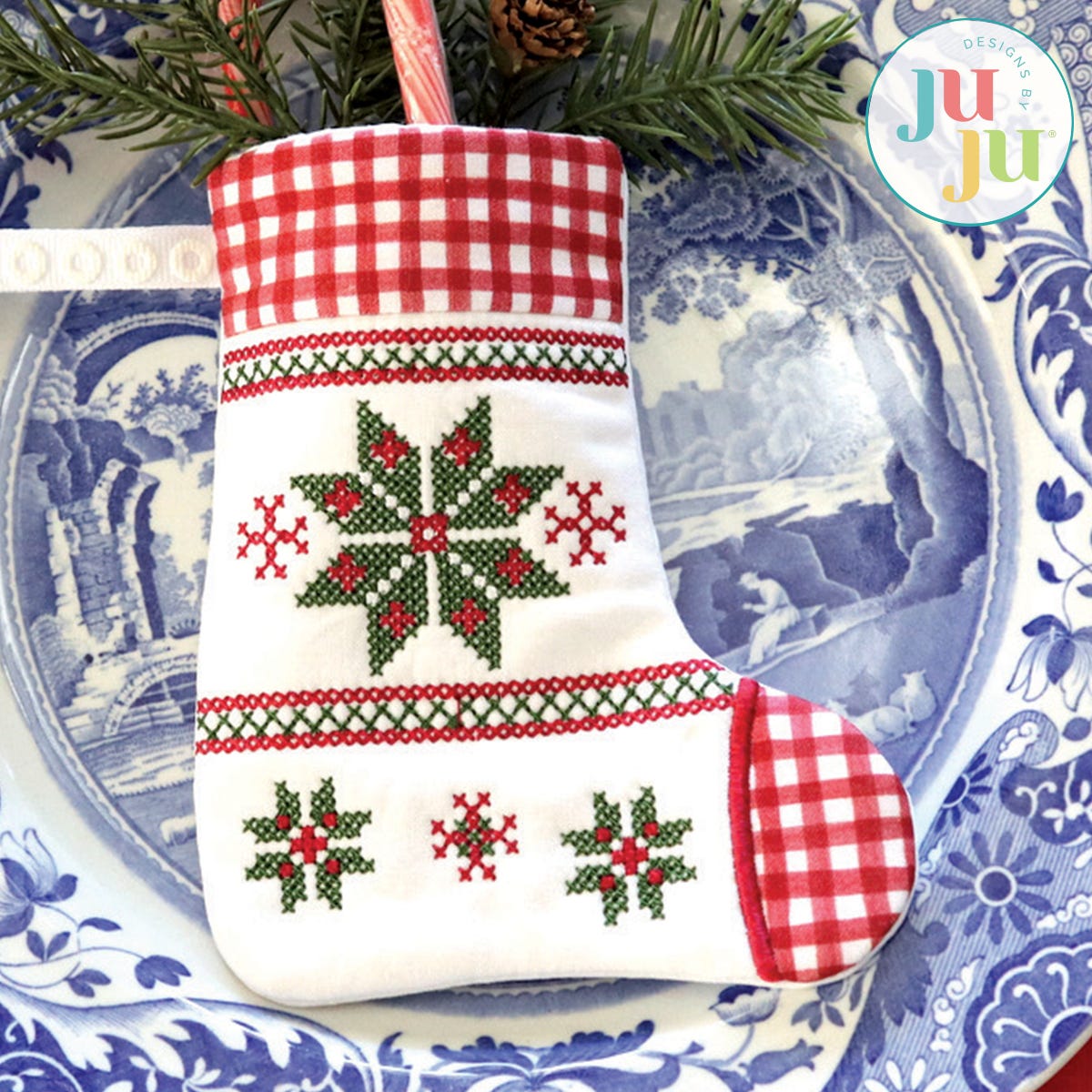 Cross Stitch Stockings by Oma's Place | Machine Embroidery Designs by JuJu