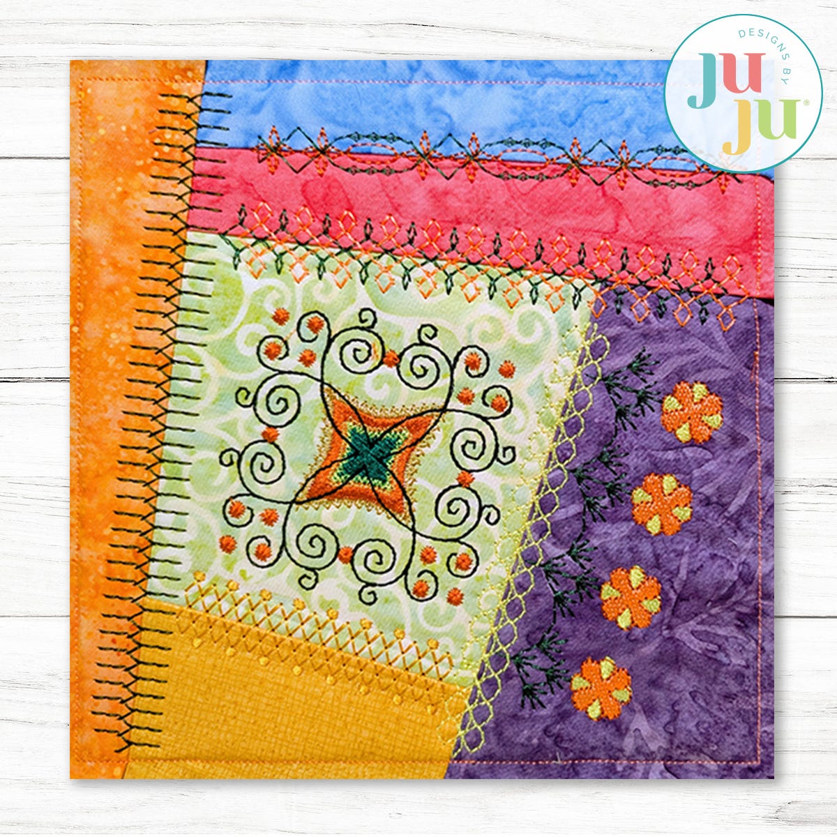  In The Hoop Crazy Patch Blocks Project Series 2 Set 4 | Machine Embroidery Designs by JuJu