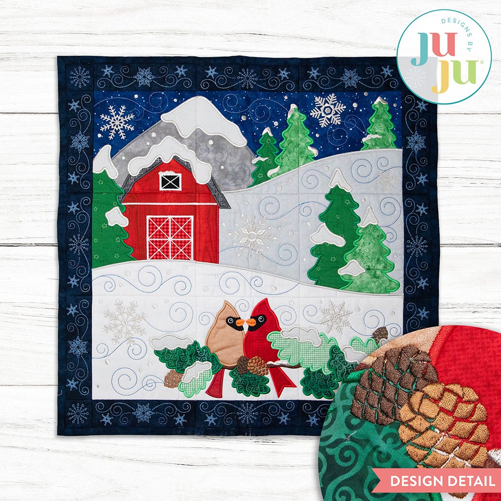 In The Hoop Winter Wall Hanging Project | Machine Embroidery Designs by JuJu