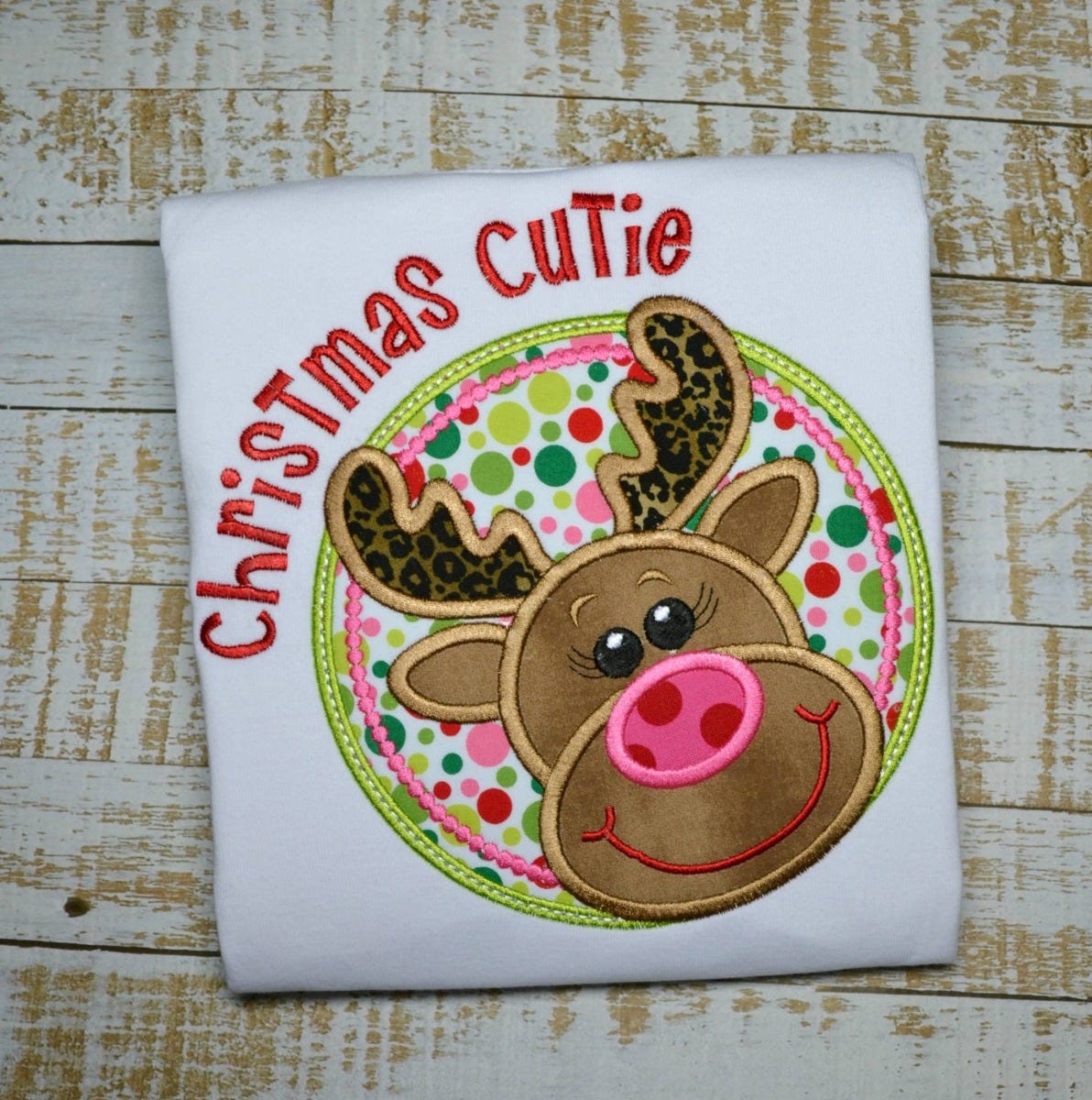 Christmas Cutie Reindeer | Machine Embroidery Designs by JuJu