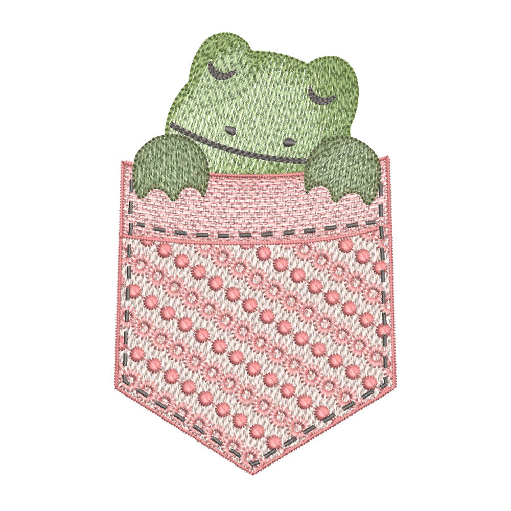 FREE Pocket Frog Embroidery Design | Machine Embroidery Designs by JuJu