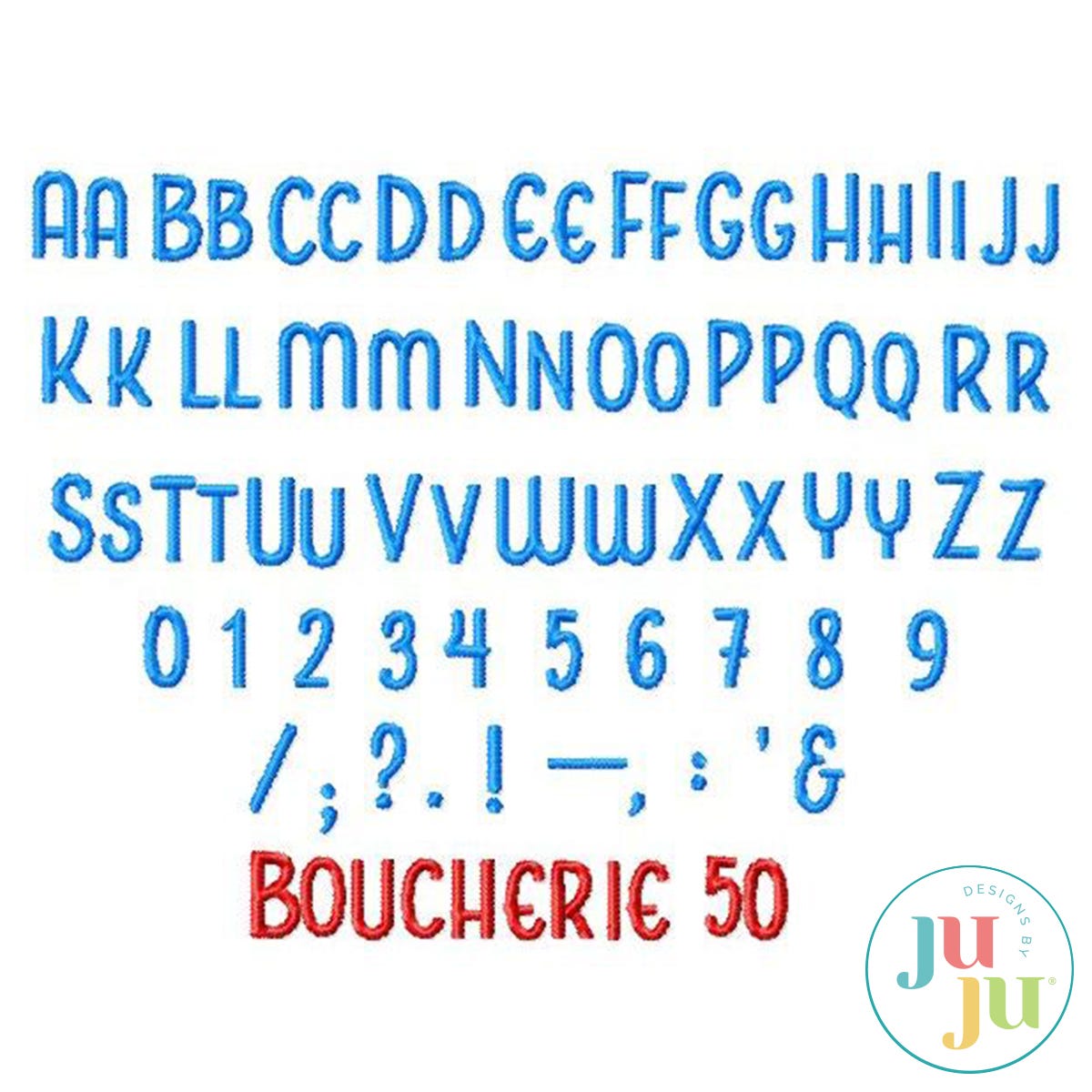 Boucherie Satin Stitch Embroidery Font by Oma's Place | Machine Embroidery Designs by JuJu
