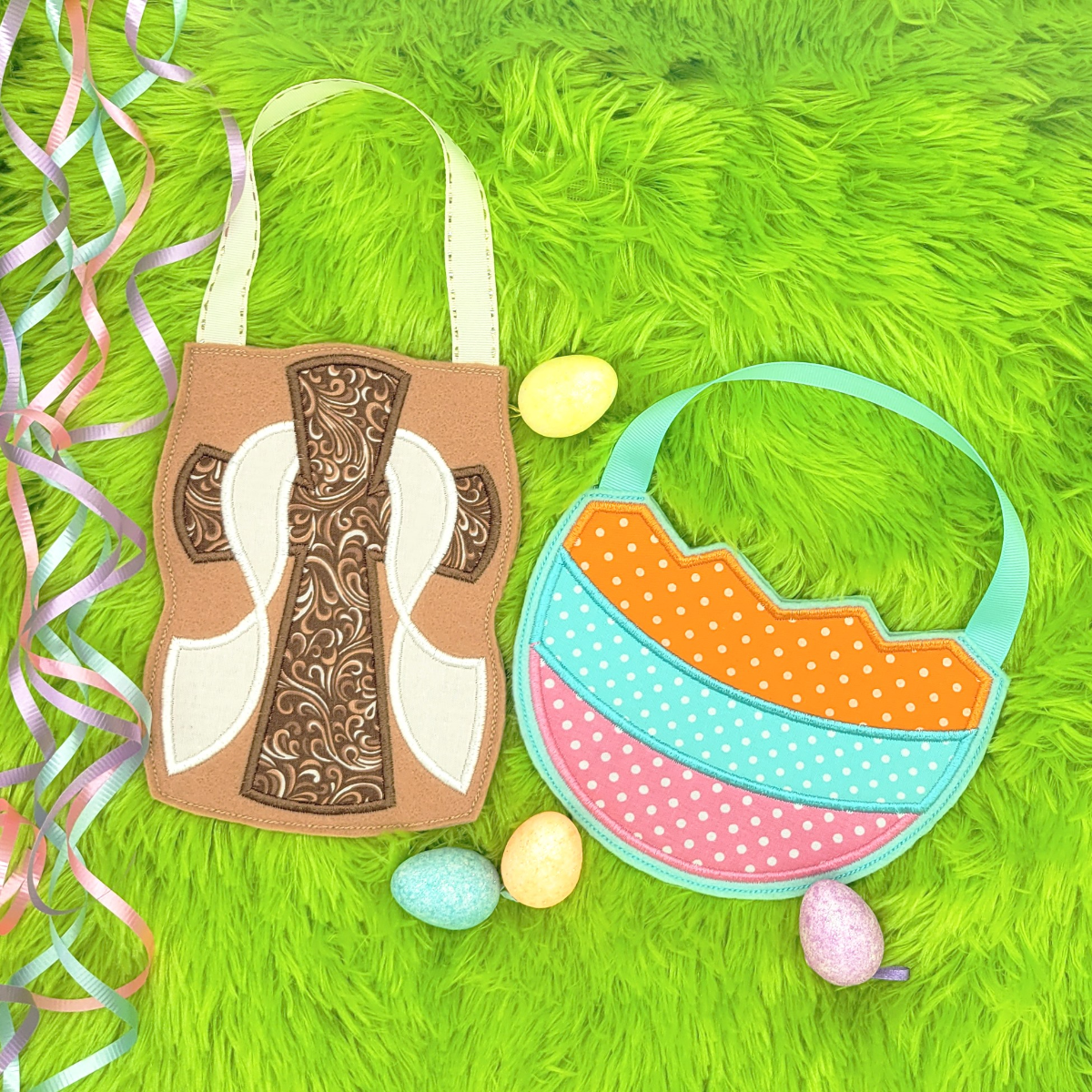In The Hoop Easter Treat Bags Set 4 | Machine Embroidery Designs by JuJu