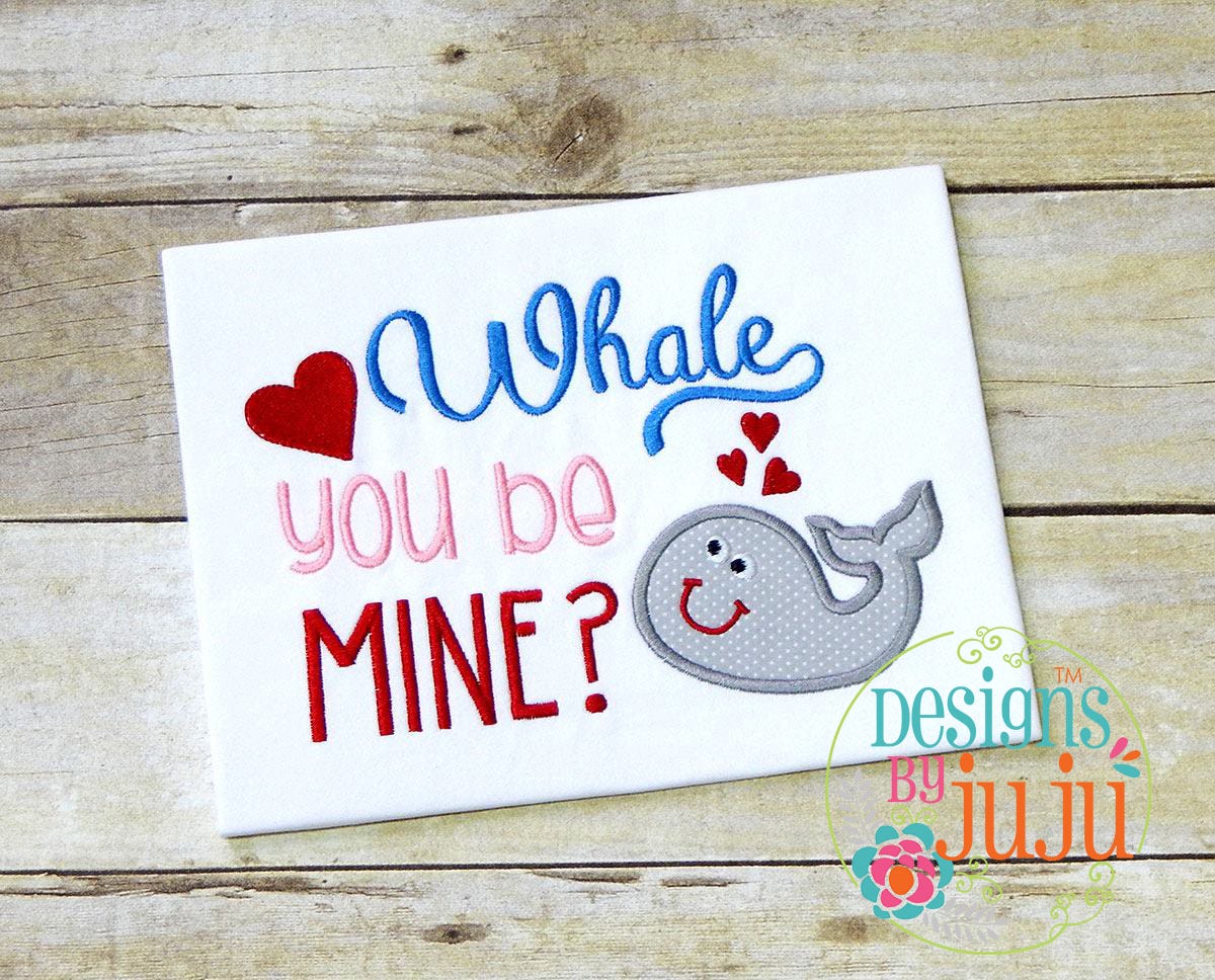 Whale You Be Mine | Machine Embroidery Designs by JuJu