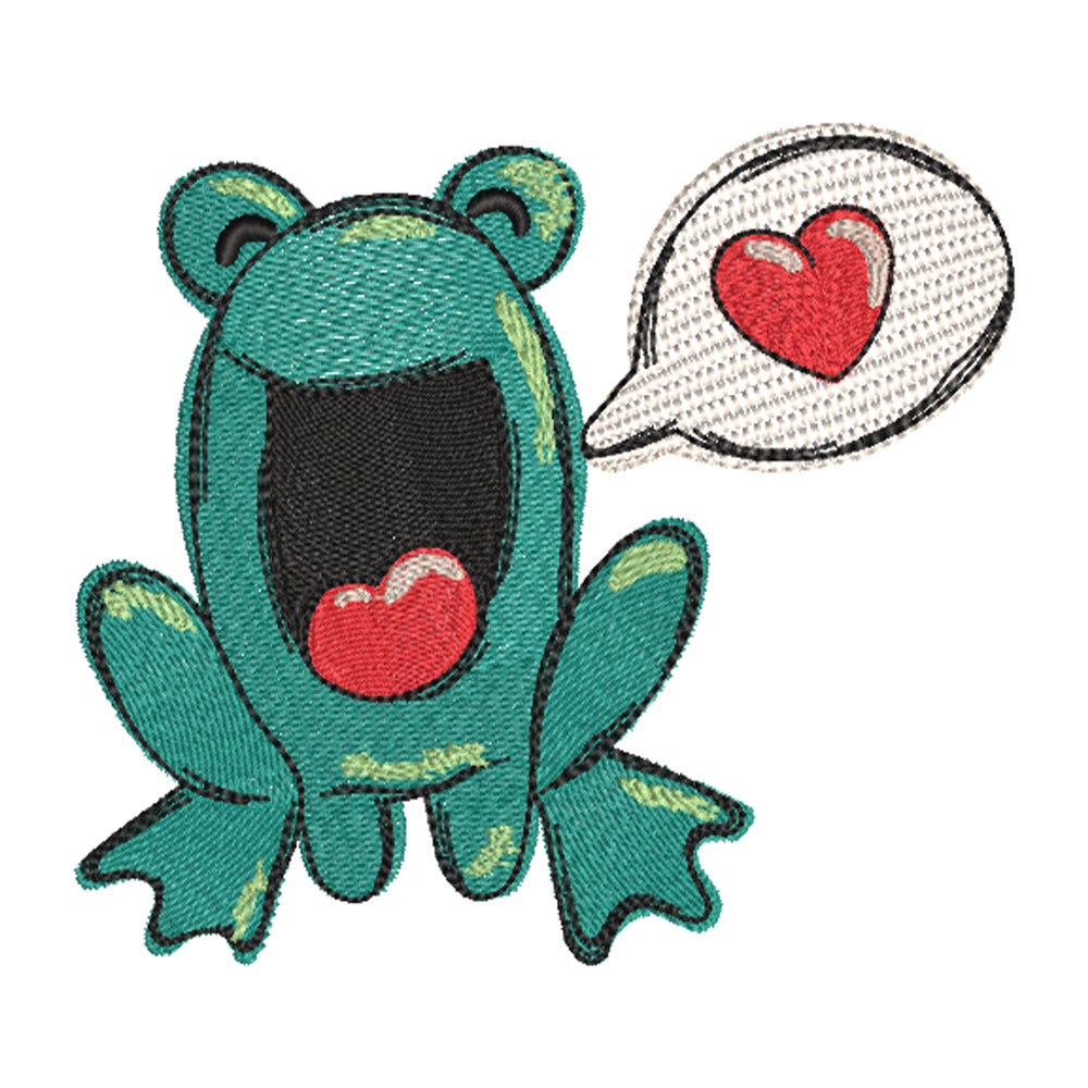 FREE Valentine Frog Embroidery Design | Machine Embroidery Designs by JuJu