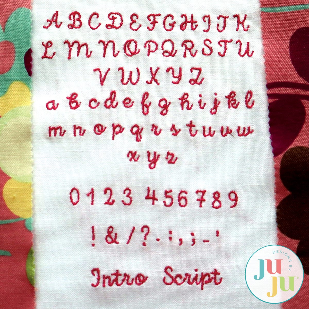 Intro Script Satint Stitch Embroidery Font by Oma's Place | Machine Embroidery Designs by JuJu