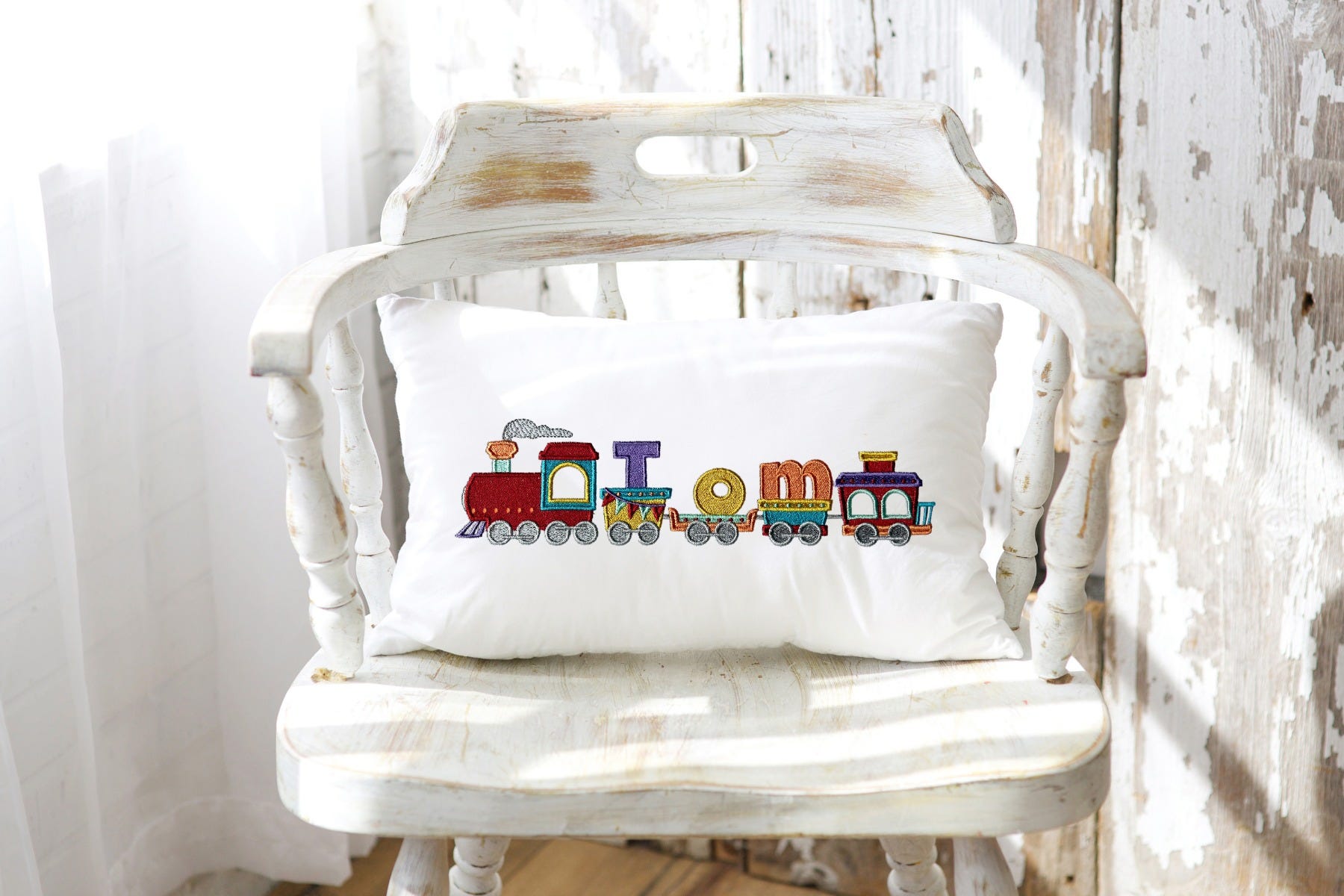 Train Alphabet Filled | Machine Embroidery Designs by JuJu