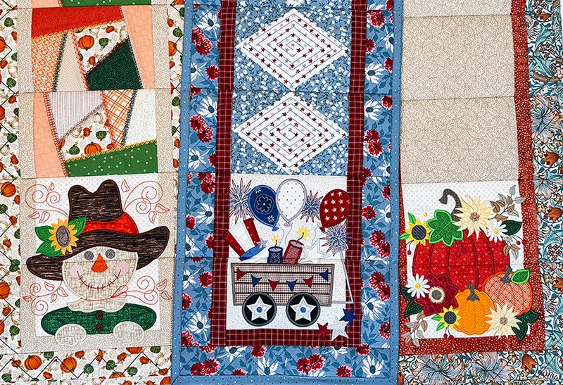 ITH Modular Seasonal Table Runner 3 | Machine Embroidery Designs by JuJu