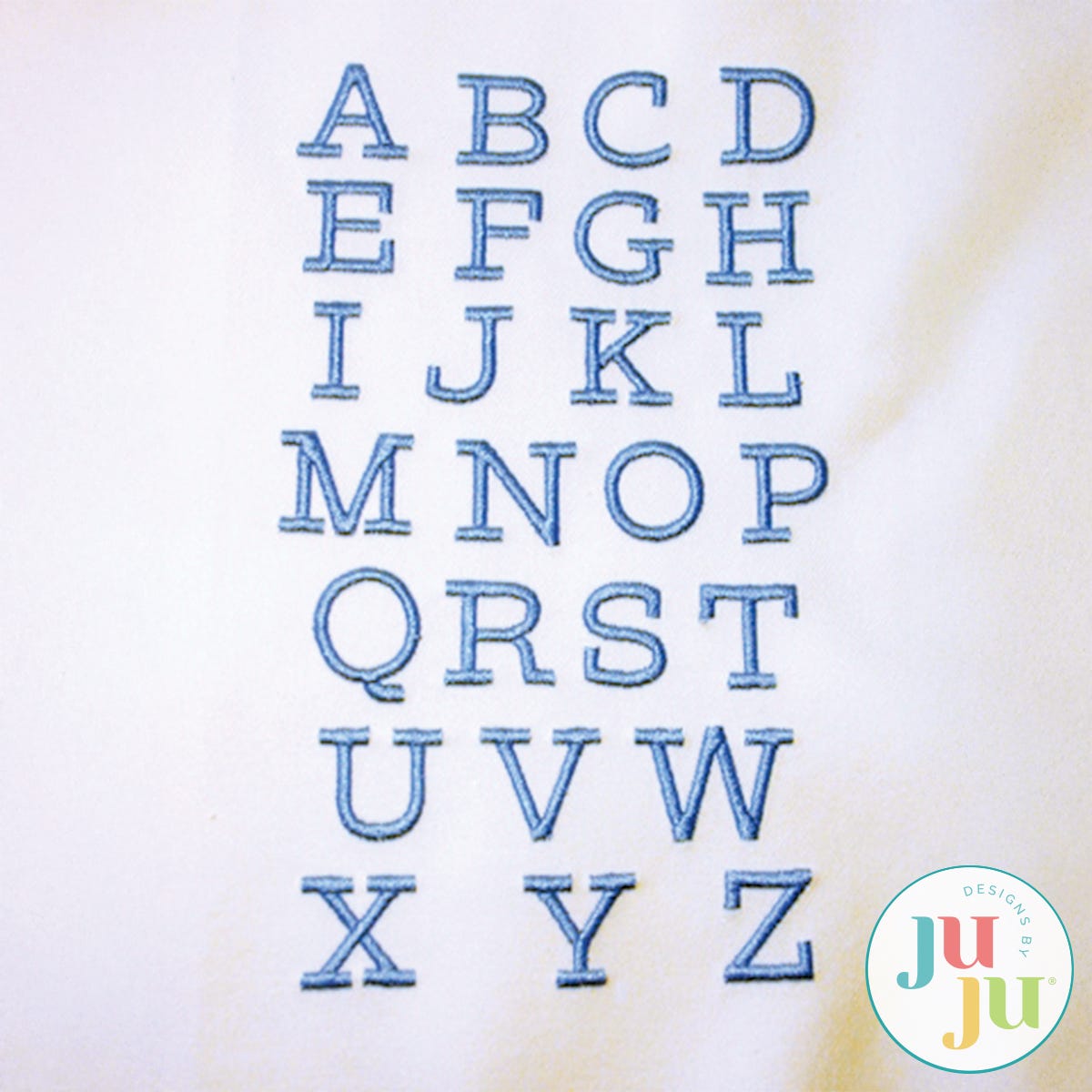 Classic Block Satin Stitch Embroidery Font by Oma's Place | Machine Embroidery Designs by JuJu