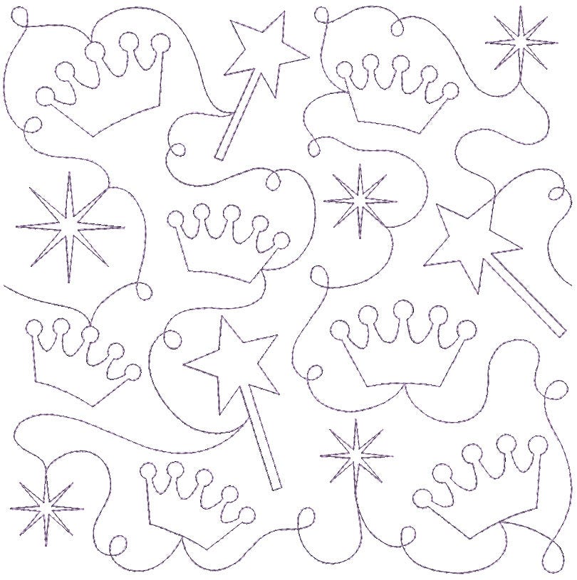 Fairy Princess End-to-End Quilting Design | Machine Embroidery Designs by JuJu