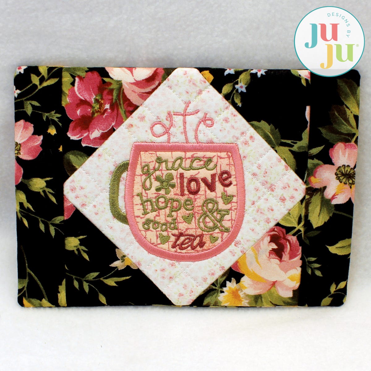 Grace Tea Mug Rug by Oma's Place | Machine Embroidery Designs by JuJu