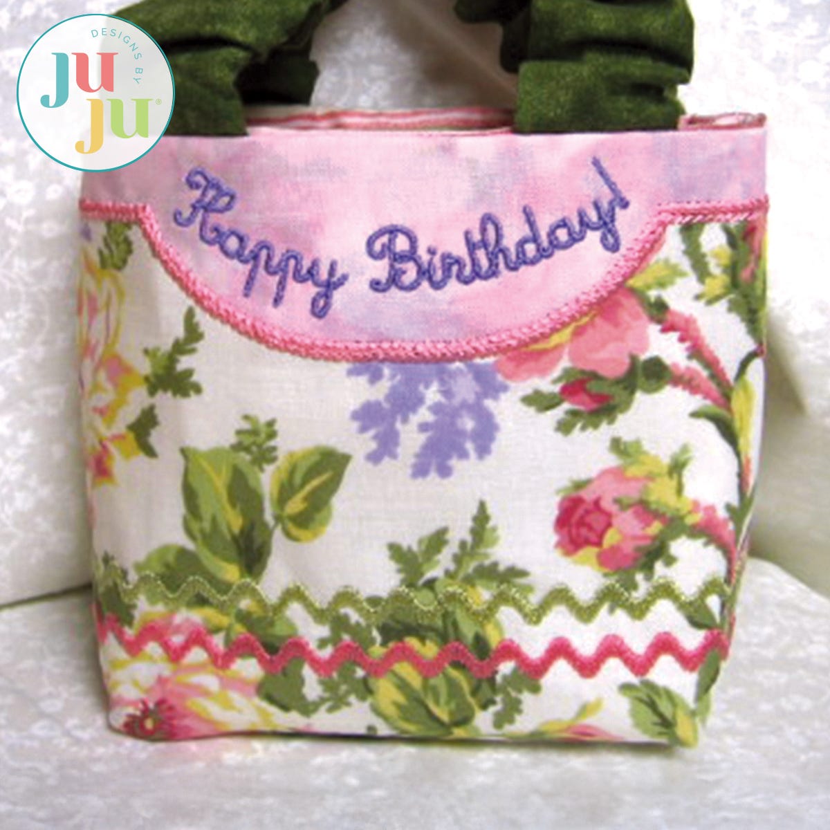 In The Hoop Birthday Girl Gift Bag Project by Oma's Place | Machine Embroidery Designs by JuJu