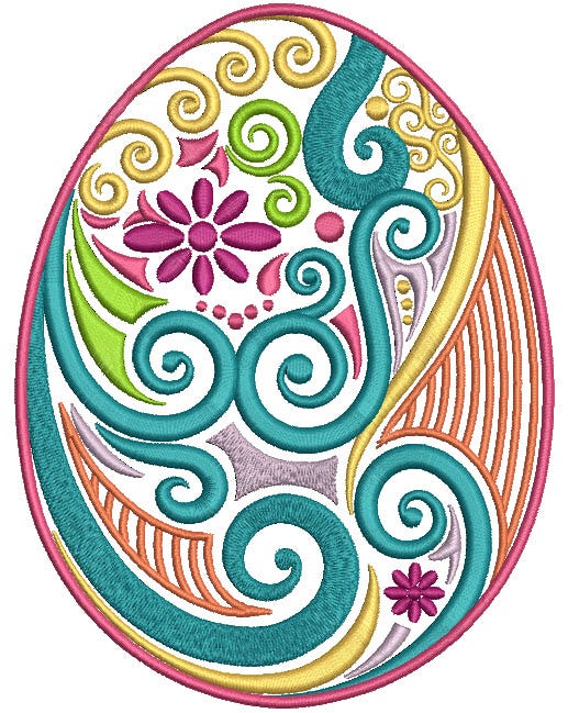 Swirly Easter Machine Embroidery Designs by JuJu