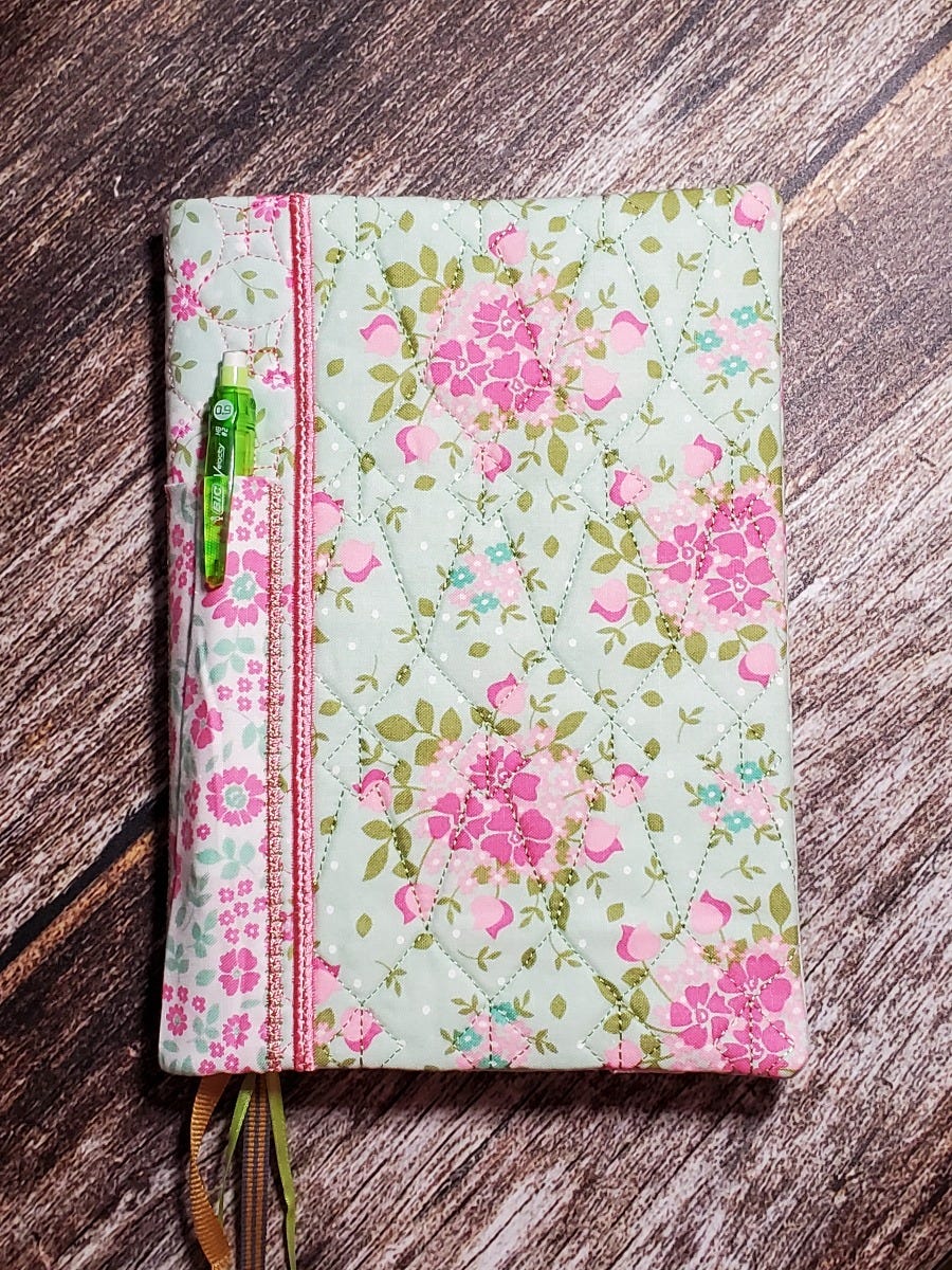 A5 Quilted Notebook Journal Cover | Machine Embroidery Designs by JuJu