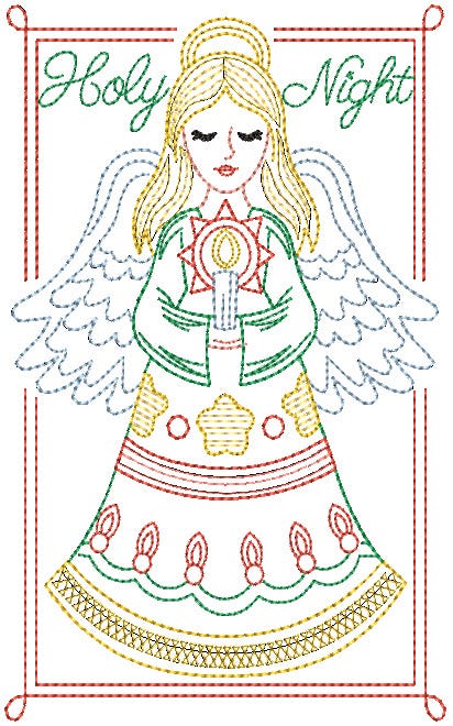 Christmas Greeting Cards Set 2 Digital Machine Embroidery Designs by JuJu
