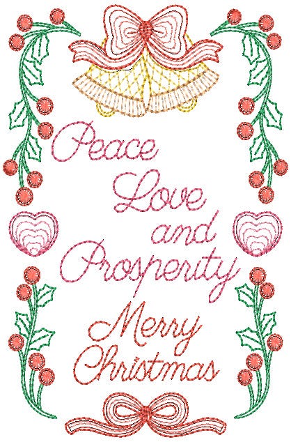 Christmas Greeting Cards Set 5 Digital Embroidery Designs by JuJu 