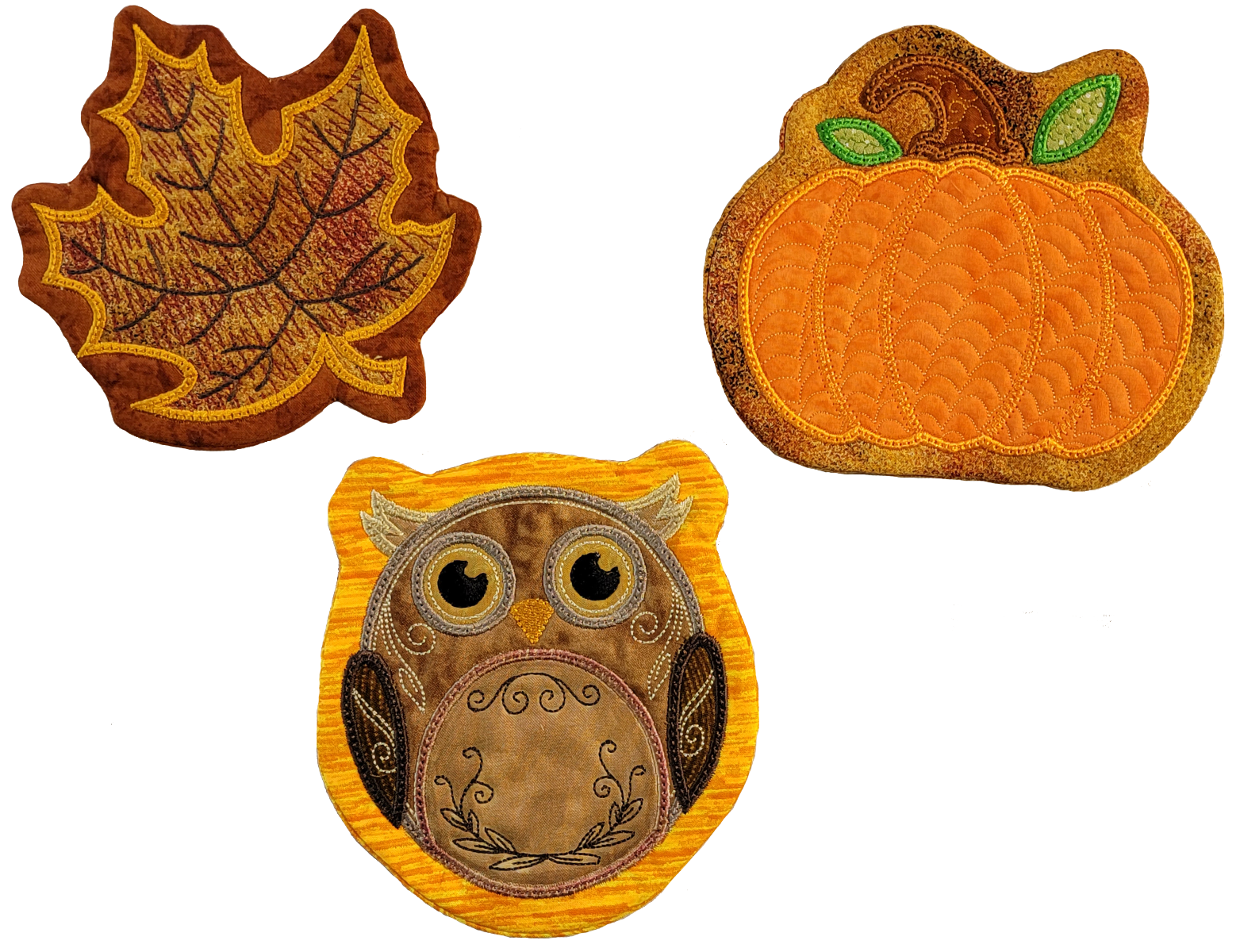 ITH Fall Coasters Set 1 | Machine Embroidery Designs by JuJu