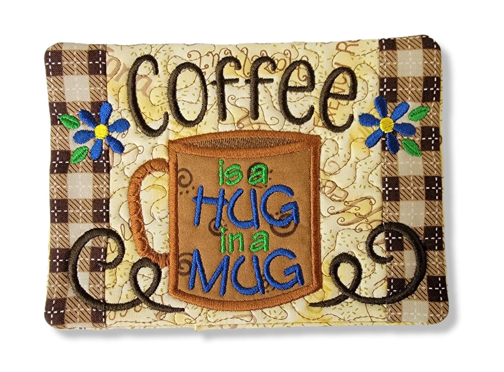 ITH Hug In A Mug Mug Rug | Machine Embroidery Designs by JuJu