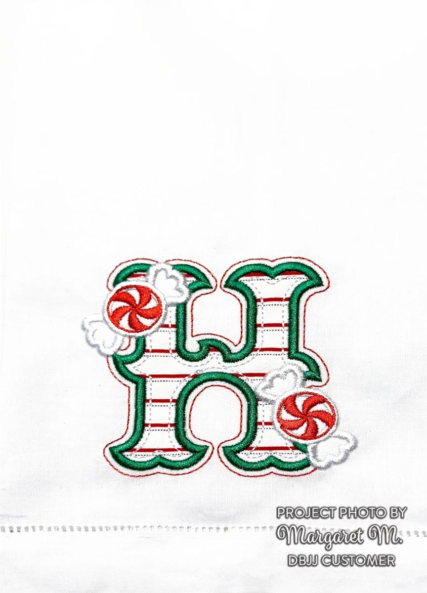 Peppermint Applique Alphabet