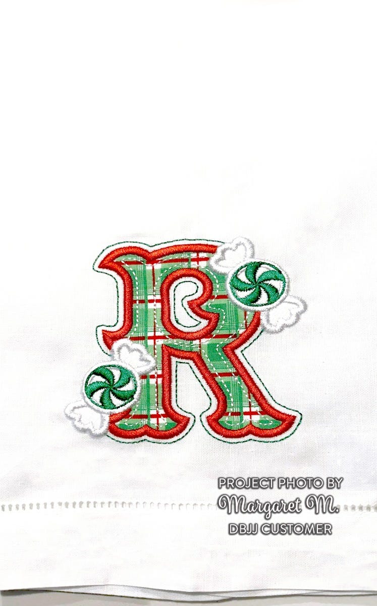 Peppermint Applique Alphabet