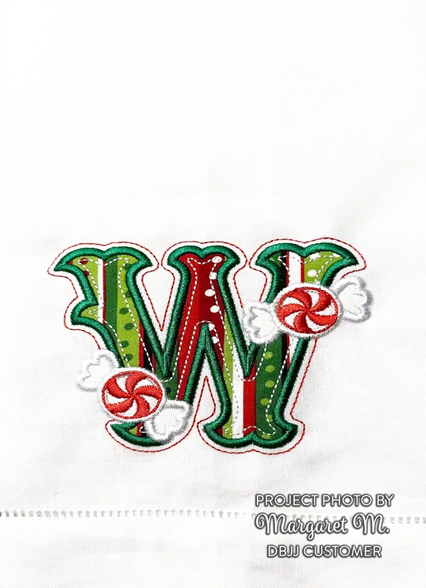 Peppermint Applique Alphabet