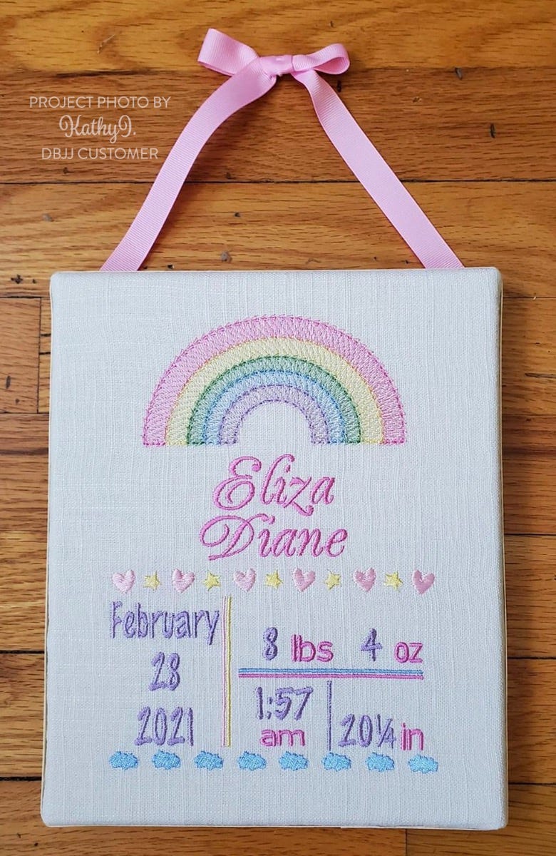Rainbow Birth Announcement Template
