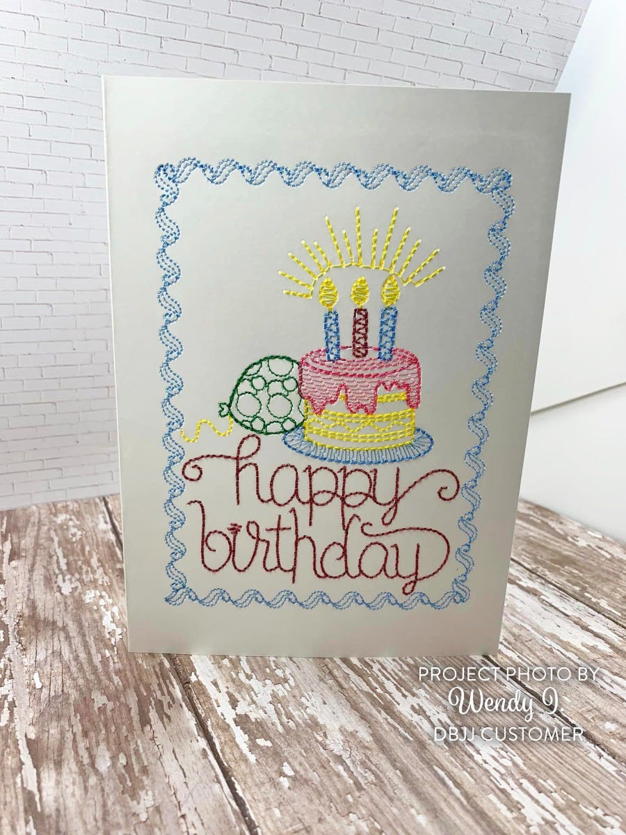 Celebration Greeting Cards Embroidery Design Set 3