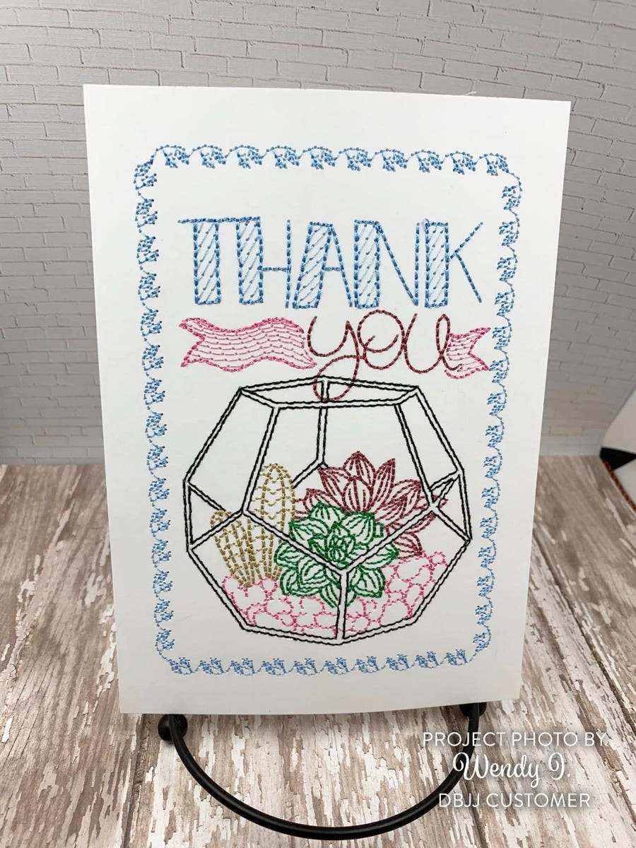 Just Because Greeting Cards Embroidery Design Set 4