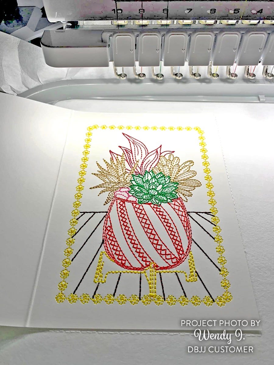 Just Because Greeting Cards Embroidery Design Set 4