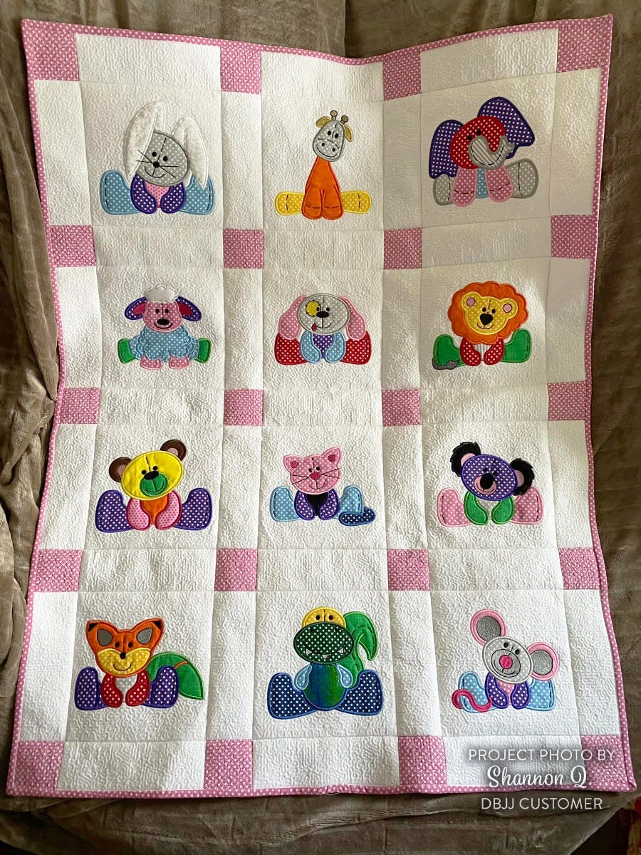 Stuffed Animals Applique and Quilt Blocks