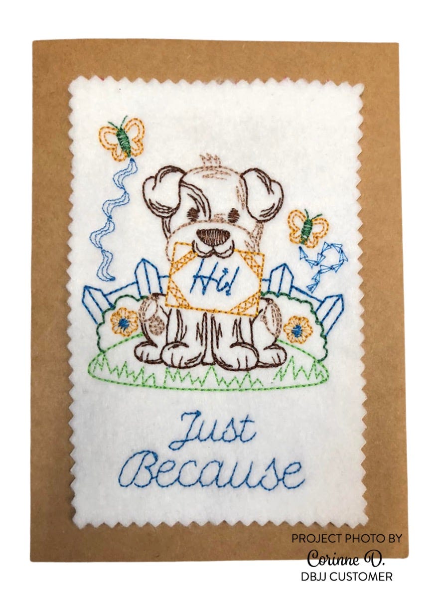 Just Because Greeting Cards Embroidery Design Set 1